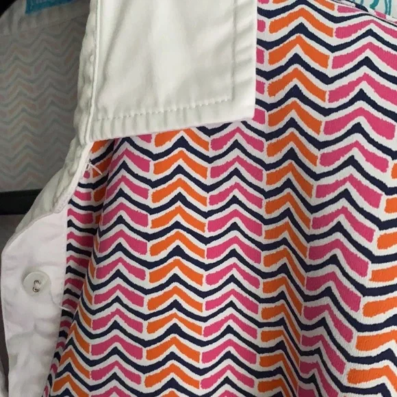 J. McLaughlin Pink/ White/ Orange Patterned Dress size medium (D5) - Picture 4 of 6